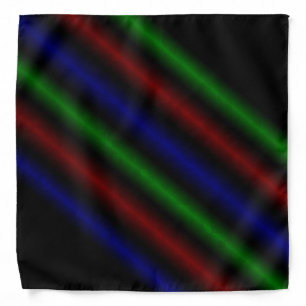 Psychedelic Stripes In Red Blue Green, Bandana