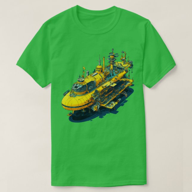 psychedelic style yellow submarine T-Shirt (Design Front)
