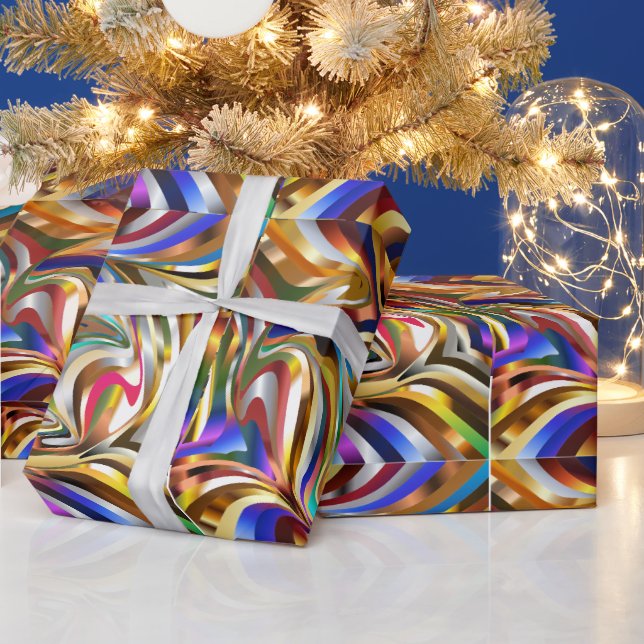   Psychedelic Stylish Wallpaper Background  Wrapping Paper (Holidays)