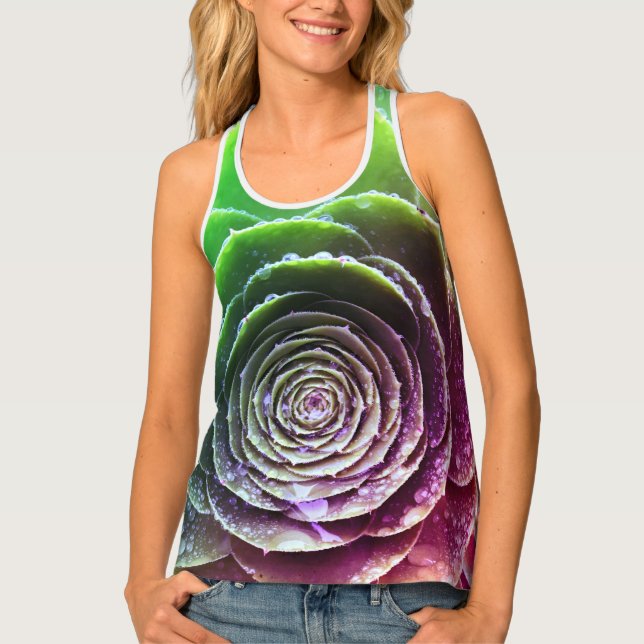 Psychedelic Succulent Tank (Front)