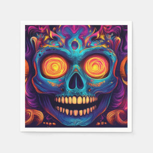 Psychedelic Sugar Skull Art - Day of the Dead Napkins