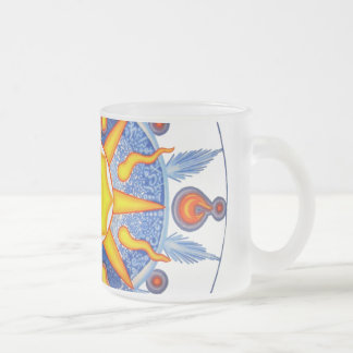 Psychedelic Sun Frosted Glass Coffee Mug