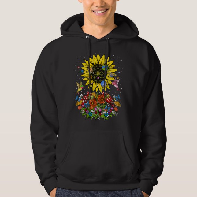 Psychedelic Sunflower Forest Hoodie (Front)
