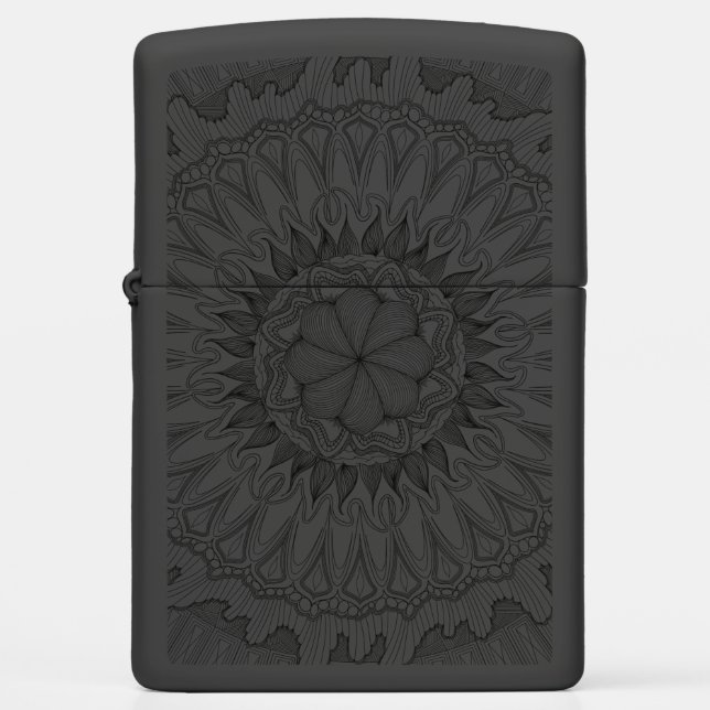 Psychedelic Sunflower Mandala Zippo Lighter (Front)