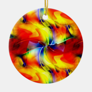 Psychedelic Sunrise Ceramic Ornament