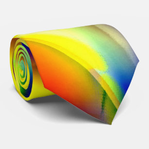 Psychedelic Sunrise cool modern abstract art Neck Tie