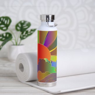 Psychedelic Sunrise on Water Bottle