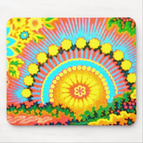 Psychedelic Sunset 60s Vintage  Mousepad