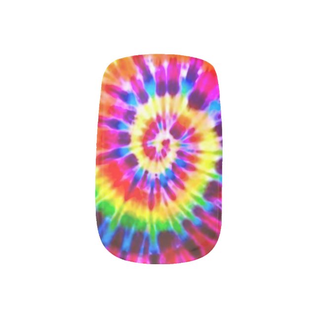 Psychedelic Super Nova Storm Tie Dye Pattern Minx Nail Wraps (Left Thumb)