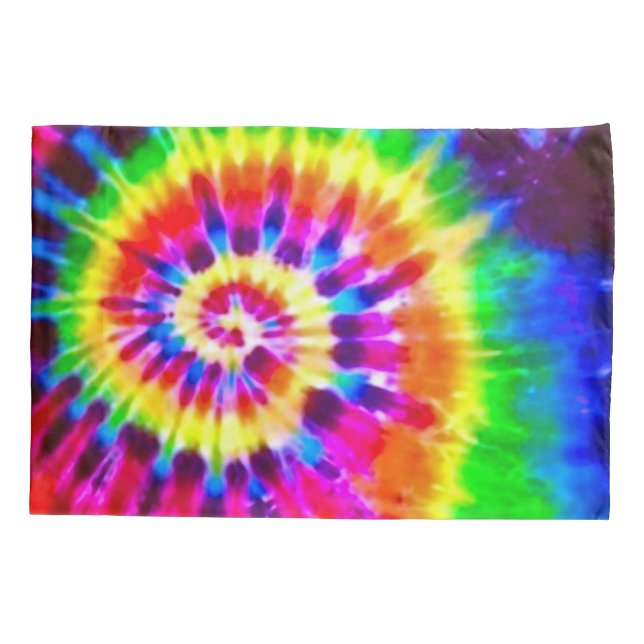 Psychedelic Super Nova Storm Tie Dye Pattern Pillow Case (Back)