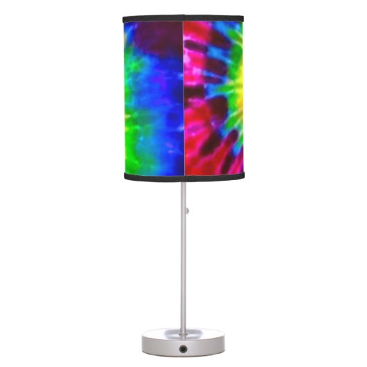 Psychedelic Super Nova Storm Tie Dye Pattern Table Lamp (Back)