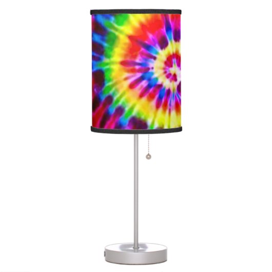 Psychedelic Super Nova Storm Tie Dye Pattern Table Lamp (Left)