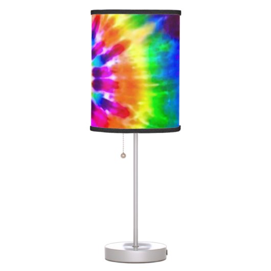 Psychedelic Super Nova Storm Tie Dye Pattern Table Lamp (Right)