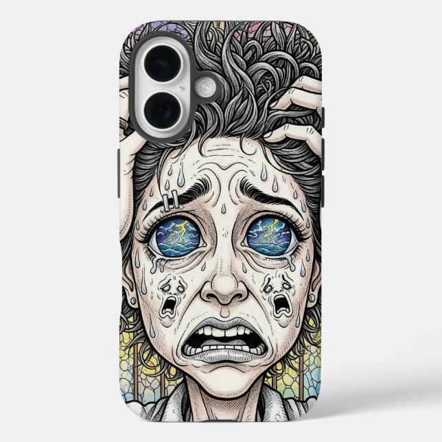Psychedelic Surreal Face iPhone Case – Emotional  (Back)