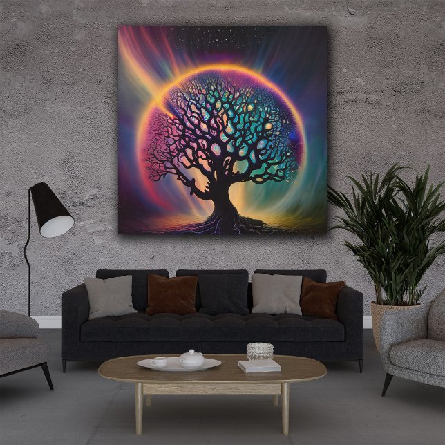 Psychedelic Surreal Mystical Tree Wood Wall Art (Creator Uploaded)