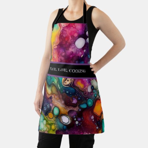 Psychedelic Surreal Watercolor Pattern Apron