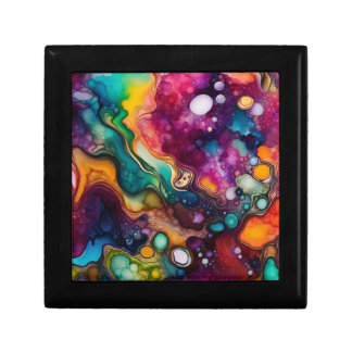 Psychedelic Surreal Watercolor Pattern Gift Box
