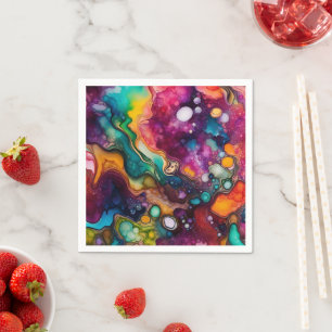 Psychedelic Surreal Watercolor Pattern Napkins