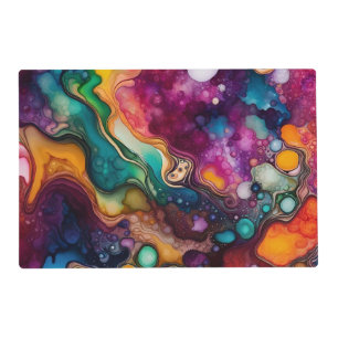 Psychedelic Surreal Watercolor Pattern Placemat