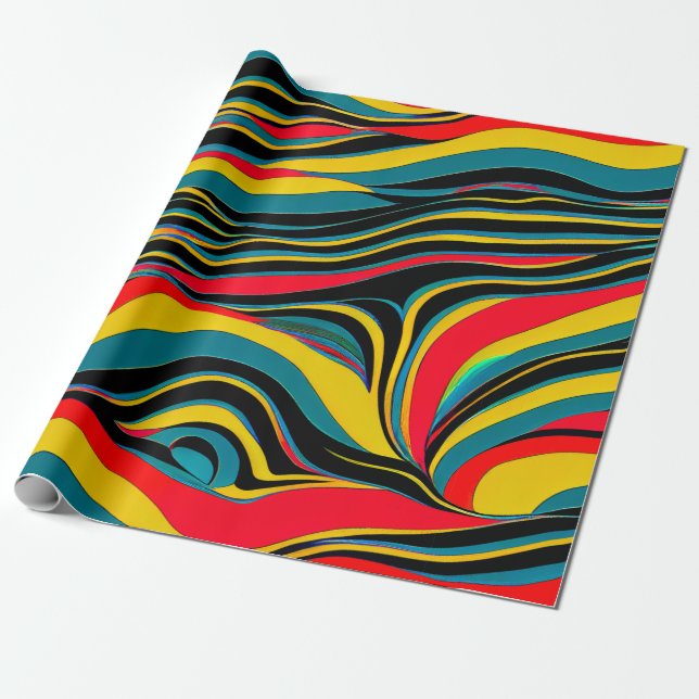 Psychedelic Swirl Gift Wrapping Paper (Unrolled)