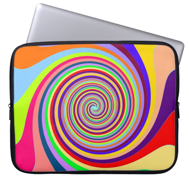 Psychedelic Swirl Laptop Computer Sleeve (Front)
