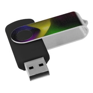 Psychedelic Swirl Swivel USB 2.0 Flash Drive