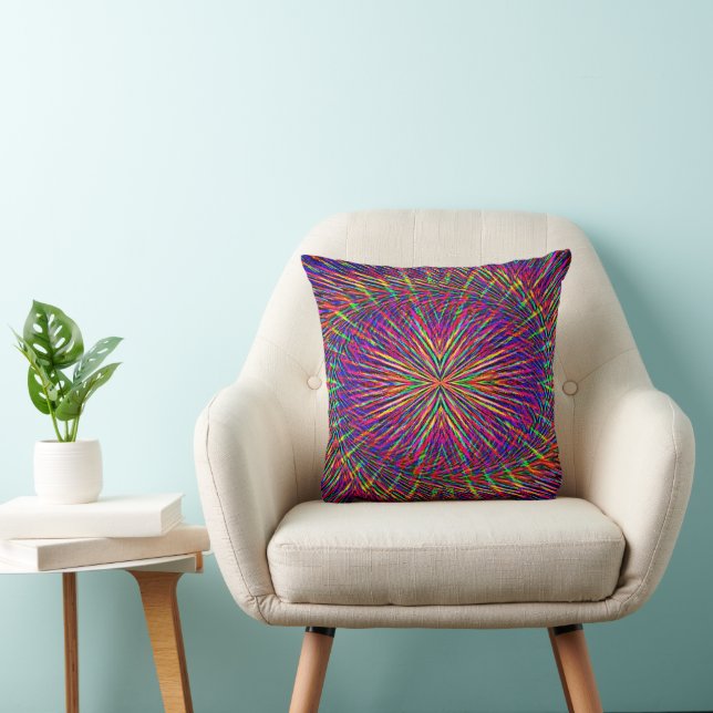 Psychedelic swirling Star...... Throw Pillow (Chair)