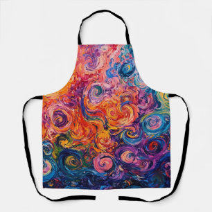 Psychedelic Swirls Oil Painting Apron