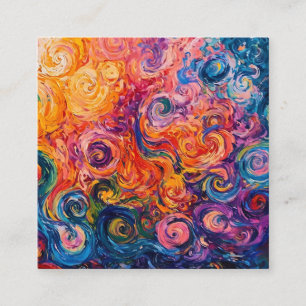 Psychedelic Swirls Oil Painting Enclosure Card