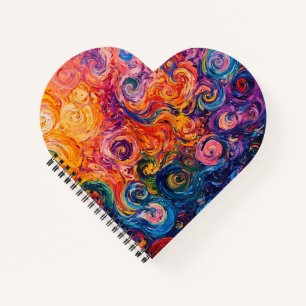Psychedelic Swirls Oil Painting Notebook