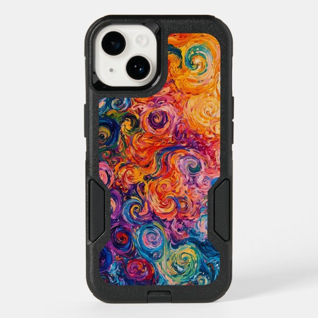 Psychedelic Swirls Oil Painting Otterbox iPhone Case (Back)