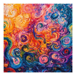 Psychedelic Swirls Oil Painting Photo Print