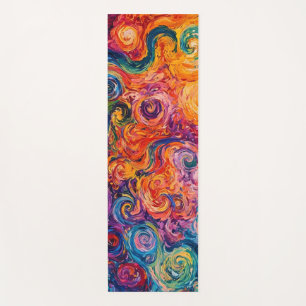 Psychedelic Swirls Oil Painting Yoga Mat