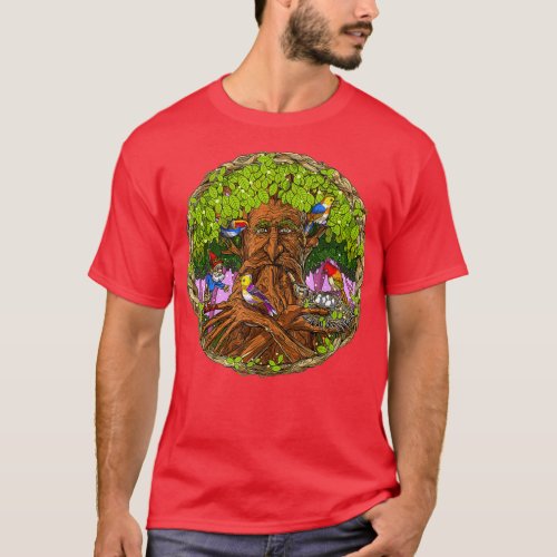 Psychedelic Talking Tree Hippie Gnome Fantasy Fore T_Shirt