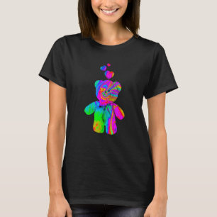 Psychedelic Teddy Bear Trippy Colorful Teddy with T-Shirt