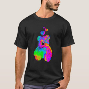 Psychedelic Teddy Bear Trippy Colorful Teddy with T-Shirt