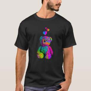 Psychedelic Teddy Bear Trippy Colorful Teddy with T-Shirt