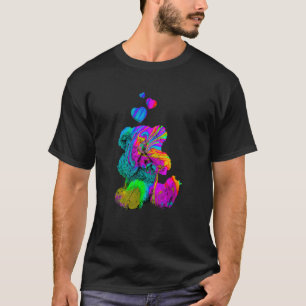 Psychedelic Teddy Bear Trippy Colorful Teddy with T-Shirt