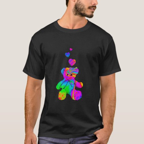 Psychedelic Teddy Bear Trippy Colorful Teddy with  T_Shirt