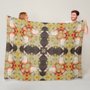 Psychedelic Tesla Liquid Mandala Quilt Pattern Fleece Blanket