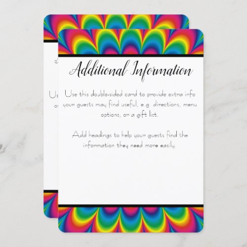 Psychedelic Tie Dye Additional Info Card