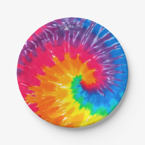 Psychedelic Tie Dye Design Paper Plates