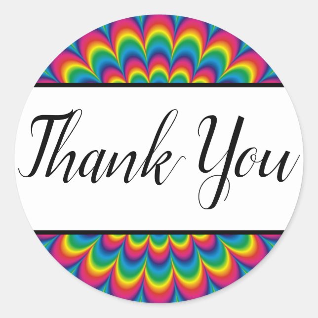 Psychedelic Tie Dye Favor Stickers (Front)