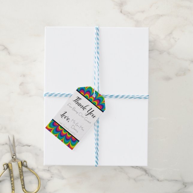 Psychedelic Tie Dye Favor Tags (With Twine)