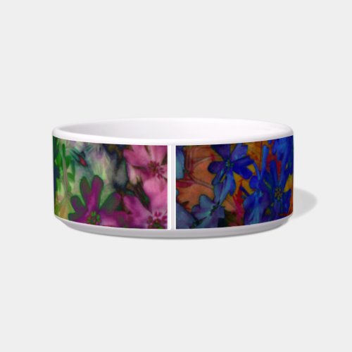 Psychedelic tie dye flowered dog or cat dish bowl