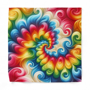 Psychedelic Tie Dye Groovy Retro Pocket Square Bandana