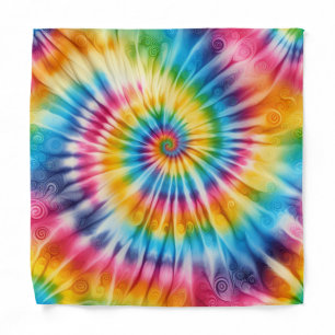 Psychedelic Tie Dye Groovy Retro Pocket Square Bandana