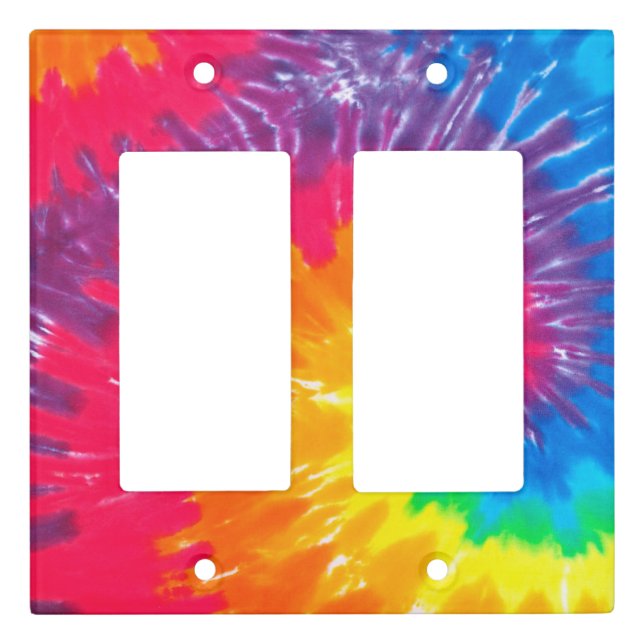 Psychedelic Tie Dye  Light Switch Cover (Front)