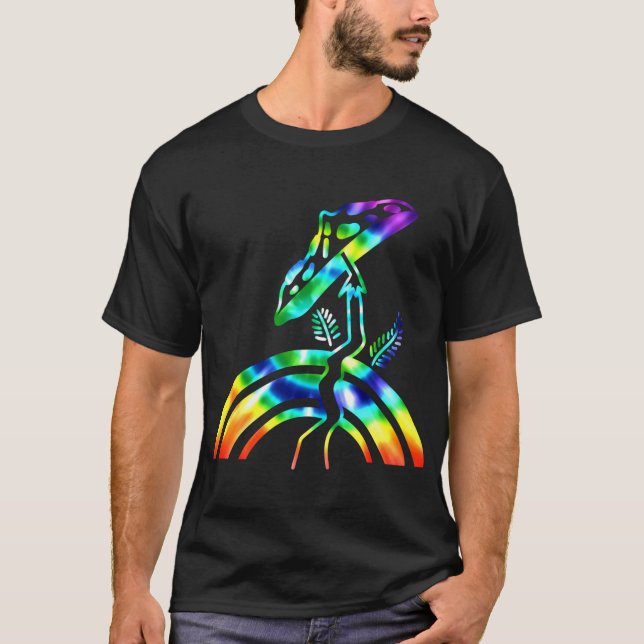 Psychedelic Tie Dye Mushrooms Trippy Rainbow Sweat T-Shirt (Front)