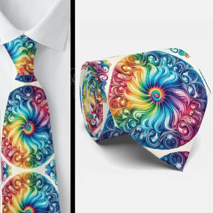 Psychedelic Tie-Dye Pattern Neck Tie